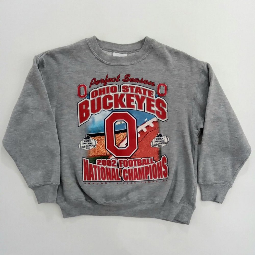VTG 02 Ohio State Buckeyes National Champions Women's Crewneck Sweater Sz L NCAA